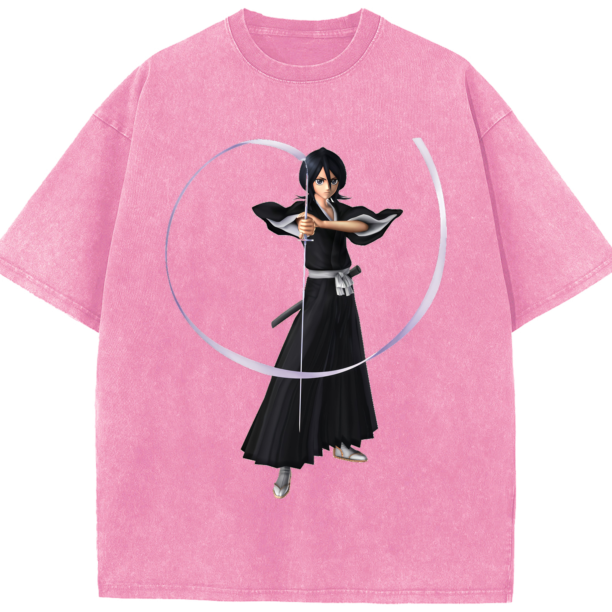 （画像用） ブリーチ 朽木ルキア BLEACH Kuchiki Rukia 綿100% ヴィンテージ風 半袖Tシャツ（フロントプリント）